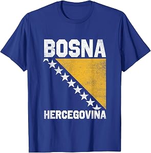 Bosnian Flag Balkan Bosnia and Herzegovina Bosna T-Shirt