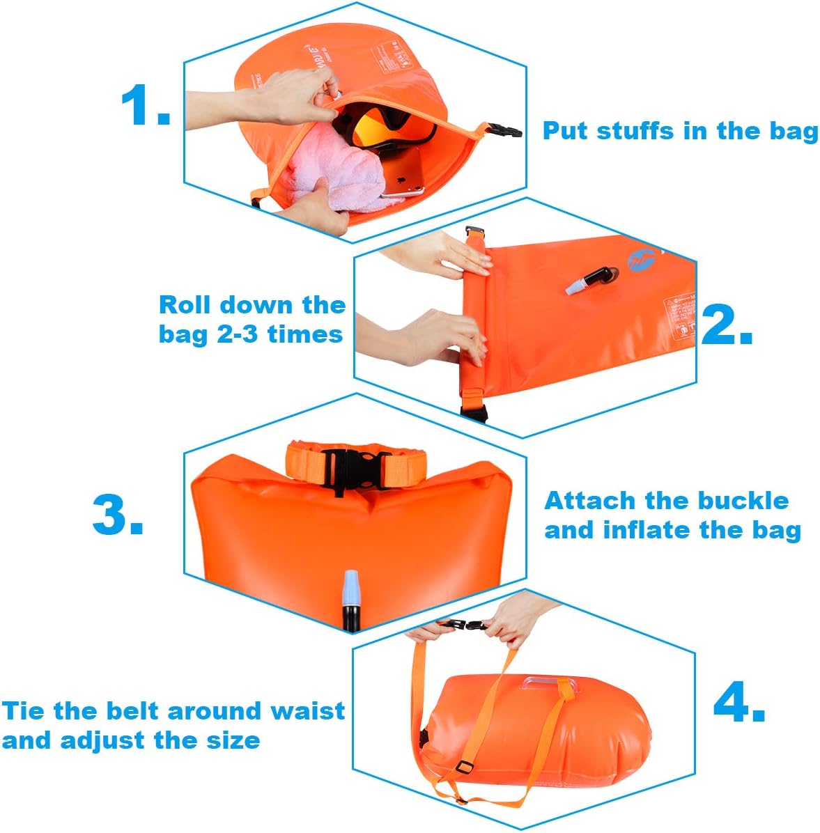 Bolsa de Flotabilidad con 2 La Caja del TeléFono A Prueba De Agua Bolsa