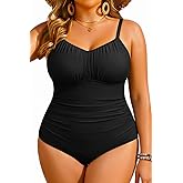 Aqua Eve Plus Size Swimsuit for Women Tummy Control One Piece Bathing Suit Vintage Swimwear