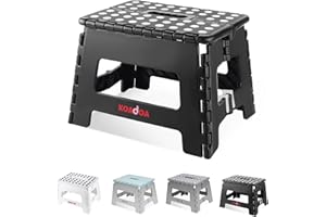 KOADOA Folding Step Stool, 9 Inch Plastic Foldable Step Stool for Kids Adults - Holds Up to 330 lbs Foot Stool with Non-Slip 