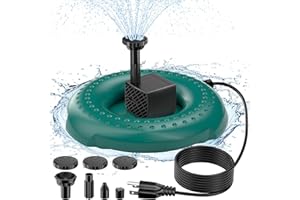 POPOSOAP 70W Bird Bath Heated with Fountain Pump, Green Heater Bird Bath for Outdoors in Winter, 10Ft Cord, Thermostatically Controlled BirdBath De-Icer for Patio, Yard & Various BirdBaths