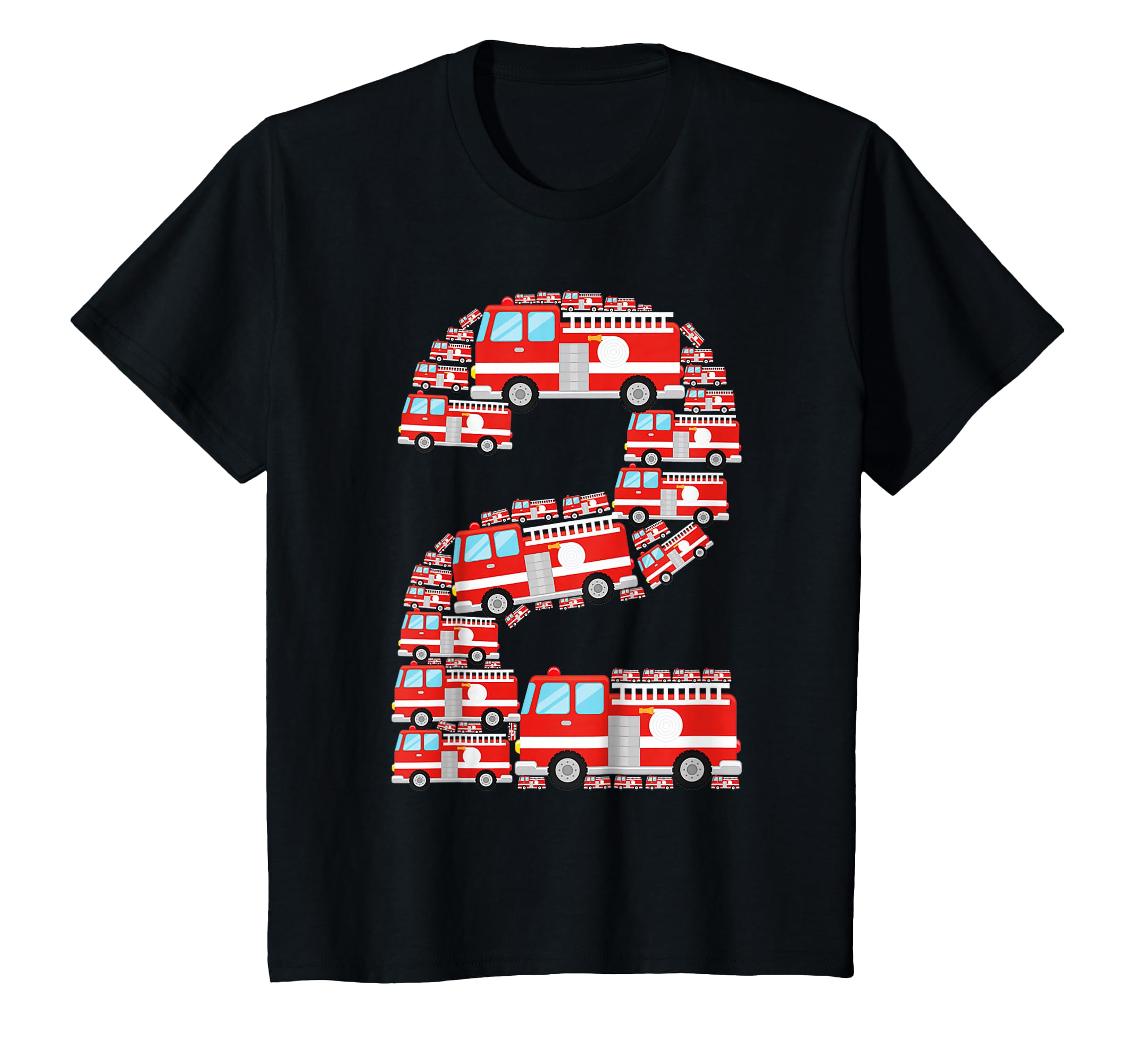 Photo 1 of Kids Fire Truck 2nd Birthday Boy 2 Year Old Toddler Firefighter T-Shirt- KIDS 2T