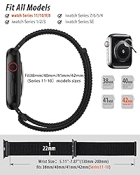 Nylon Loop Sport Band Compatible with Apple Watch