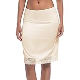 MOSCOAL Women's Half Slip Under Skirts Slip for Dresses Lace Trim Under Dresses