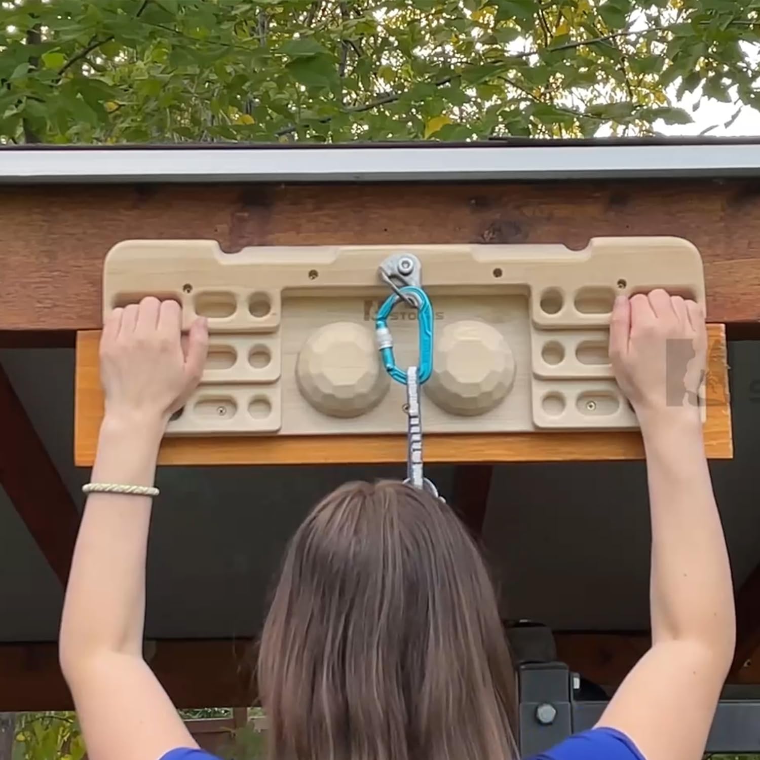 TWO STONES Wooden Hangboard Rock Climbing Pull Up Bar Designed Training