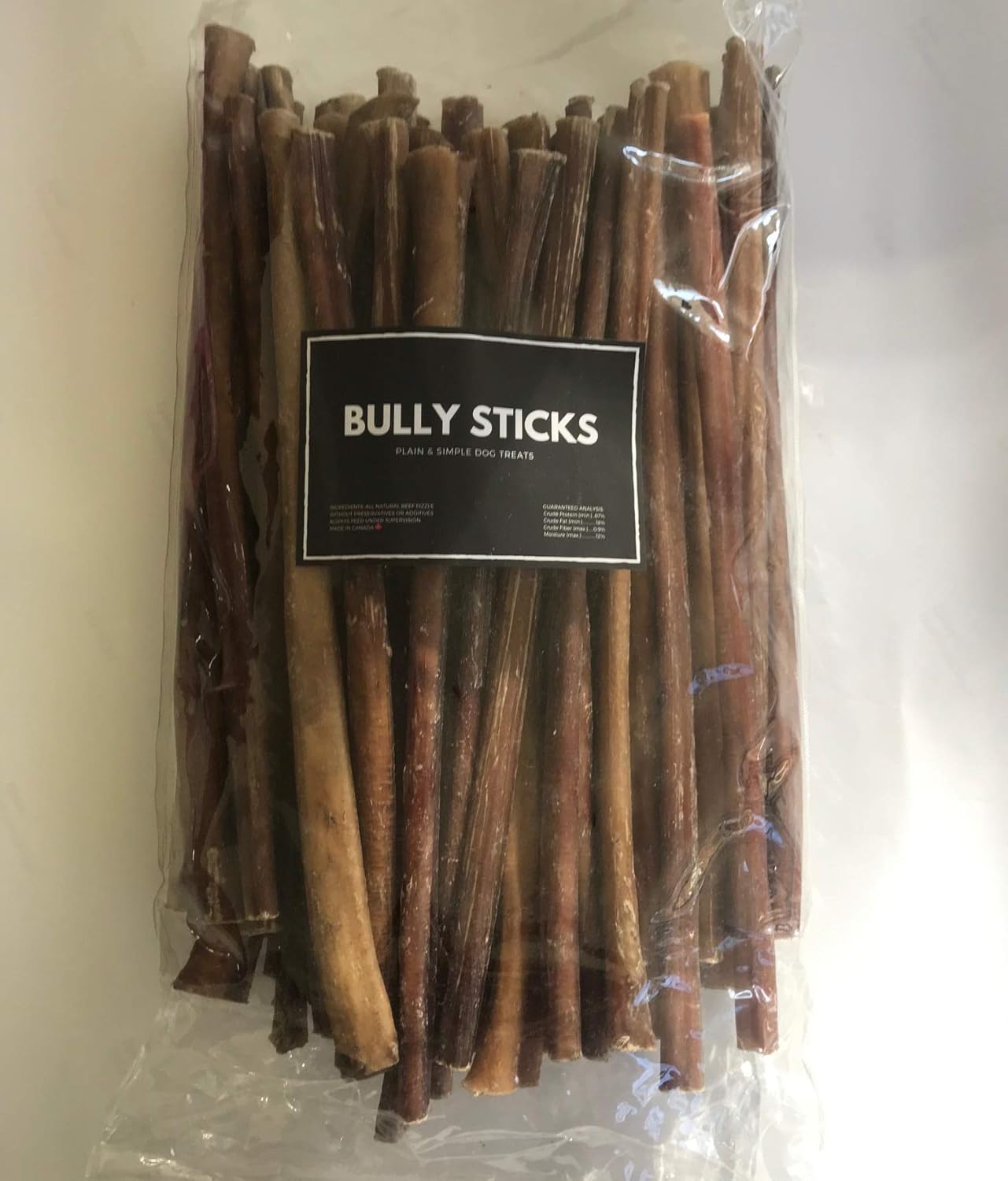 Bully Sticks (12") AllNatural OdourFree Beef Pizzle Chews, Regular