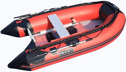 No Returnable 8 9 Ft Inflatable Boat Raft Dinghy Pontoon Boat With Aluminum Floor Red And Black With Shipping Damage Please Text Me Before Order Amazon Ca Sports Outdoors