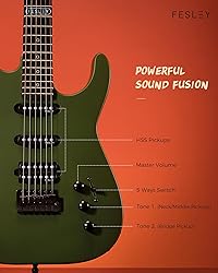 Fesley 39 inch Electric Guitar, Electric Guitar Kit