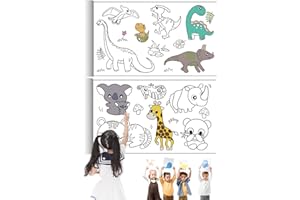 MAGIDOVE Children Kids Drawing Paper Roll 120in Coloring Poster DIY Painting Wall Coloring Paper Color Filling Roll of Paper for Kids Art Educational Coloring Book for Class (Dinosaur+Animal)