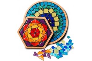DIY Merea Craft – Set of 2 Mosaic Kits for Adults | DIY Stained Glass Craft Kit for Beginners | Make Your Own Mosaic Art | Handmade Gift for Women | Home Decor & Relaxing Activity
