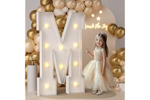 JoyMuse 4FT Marquee Light Up Letters for Marry Me Proposal Decorations Baby Shower Party Decor, M
