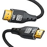 ZIKNYDO HDMI 2.2 Cable 6.6ft/2m, (96Gbps, 16K/10K/8K/4K, Dynamic HDR, HDR10+, Dolby Vision, Dolby Atmos, DTS:X, HDCP 2.2&2.3), Ultra High Speed HDMI Cable Compatible with PS5, Xbox, Blu-ray Players