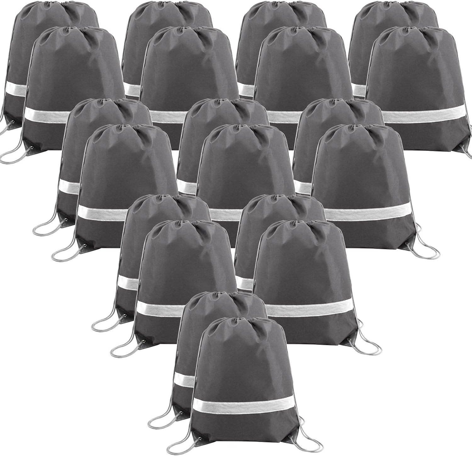 Reflective Drawstring Backpack Bags 20 Pack