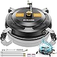 2-in-1 Pressure Washer Surface Cleaner with 4 Wheels, Undercarriage Pressure Washer Attachment, 15.5" Concrete Power Washer Surface Cleaner for Driveway Sidewalk Under Car Wash