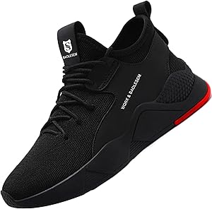 BAOLESEM Sicherheitsschuhe Herren Arbeitsschuhe Damen Leicht Atmungsaktiv Sportlich Schutzschuhe mit Stahlkappe Sneakers