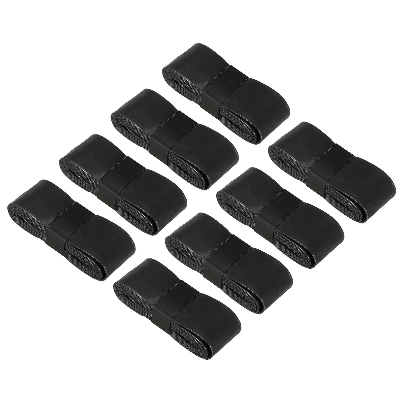 PATIKIL 43.3" Tennis Racket Grip Tape, 8 Pack Anti Slip Absorbent PU Badminton Overgrip Racquet Grip Tape for Baseball Pickleball Paddle, Black