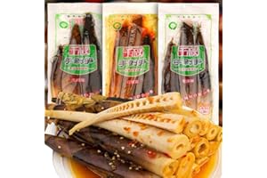QLMLWR Bamboo Shoots，Bamboo Shoots Canned，Chinese Snacks，Chinese food，Pickled pepper Crispy Bamboo Shoots，230g/pack,Peeled Bamboo Shoots，Aged Soup，Pickled Peppers ，Spicy Strips Mix Match Taste（3pack）