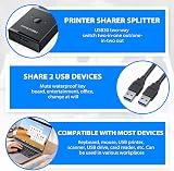 Tsadeer USB 3.0 KVM Switch Hub for 1 PC Sharing Keyboard Mouse Printer Black view 2