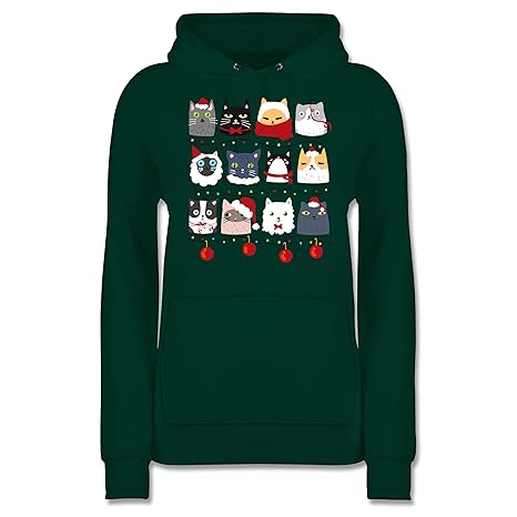 Weihnachten & Silvester - Katzen zu Weihnachten - Damen Hoodie