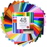 Japanese Origami Paper Includes Metallic Foil Type, 48 Colors (48 Sheets) | Made in Japan, Metallic Foil Type Included, One Sided Folding Paper, 15cm Square, 6x6 inch