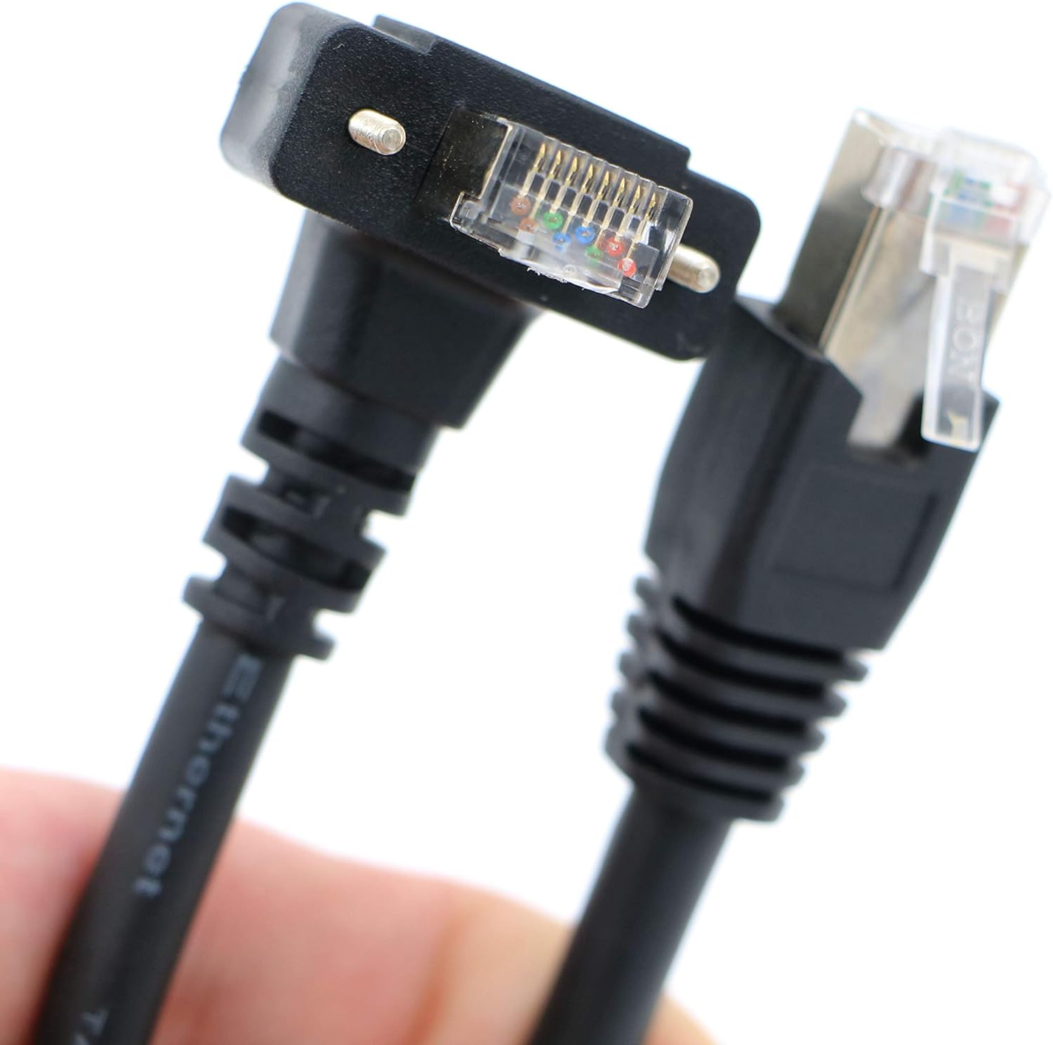 Alvin's Cables GigE Cat6 Screw Lock Horizontal Right Angle