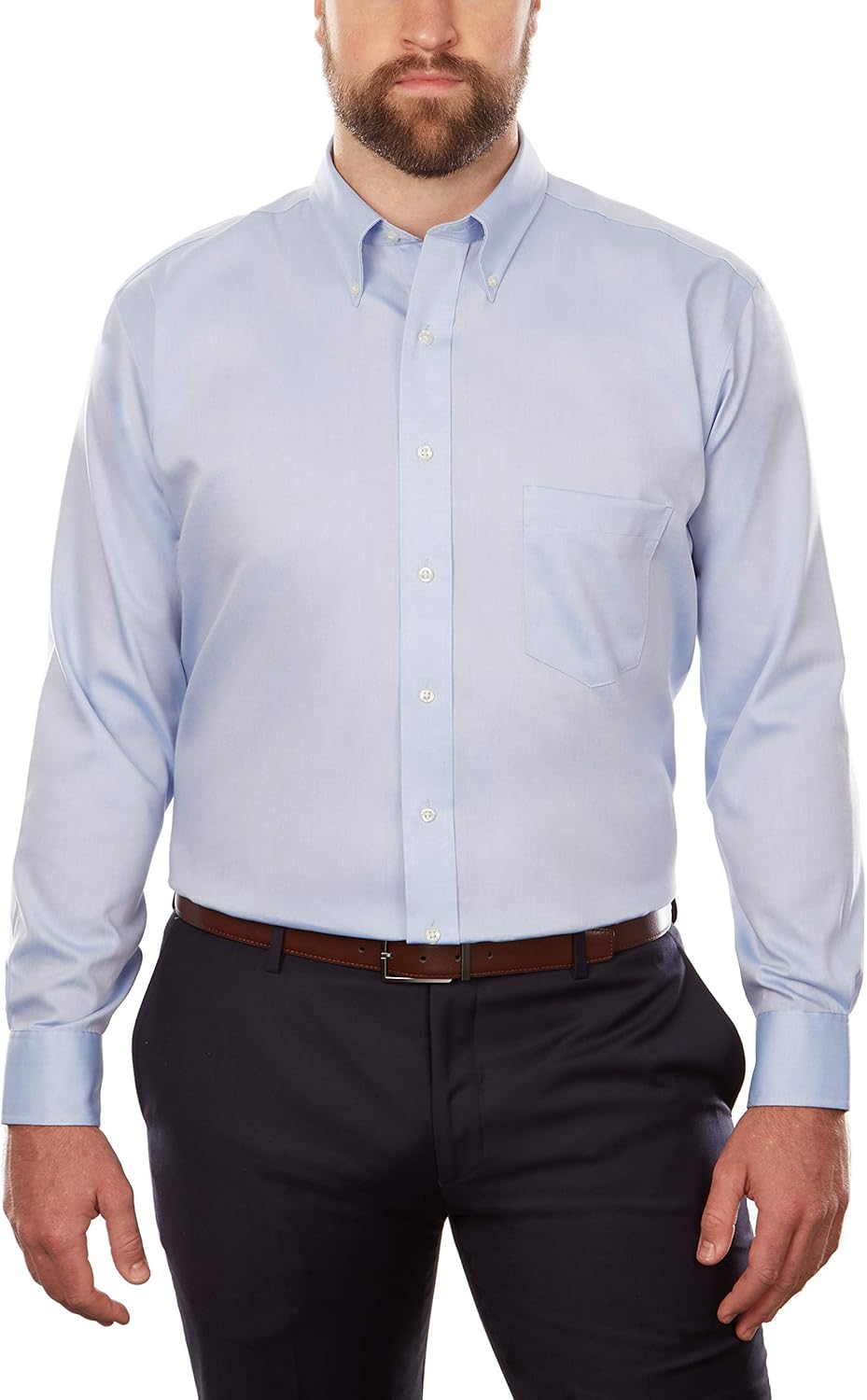 Eagle BIG FIT Dress Shirts Non Iron Stretch Button Down Collar Solid (Big and Tall): Clothing