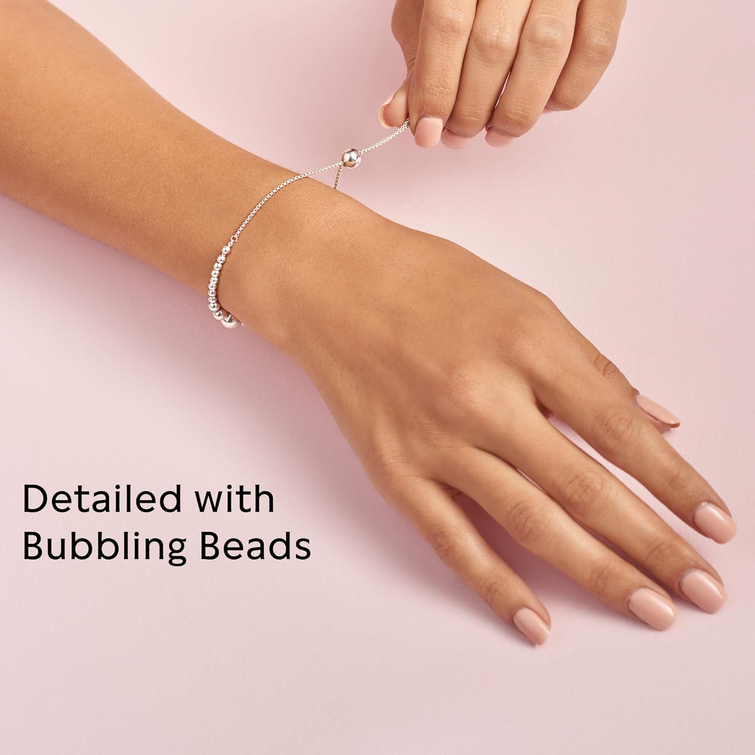Pandora Jewelry String of Beads Sliding Bracelet Sterling Silver Bracelet, 9.8": Jewelry