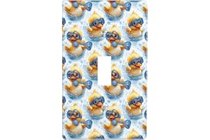 Cute Swimming Duck Print Light Switch Cover Plate, Decorative Toggle Wall Plate Covers, 1- Gang Standard Size 4.5" x 2.76", U