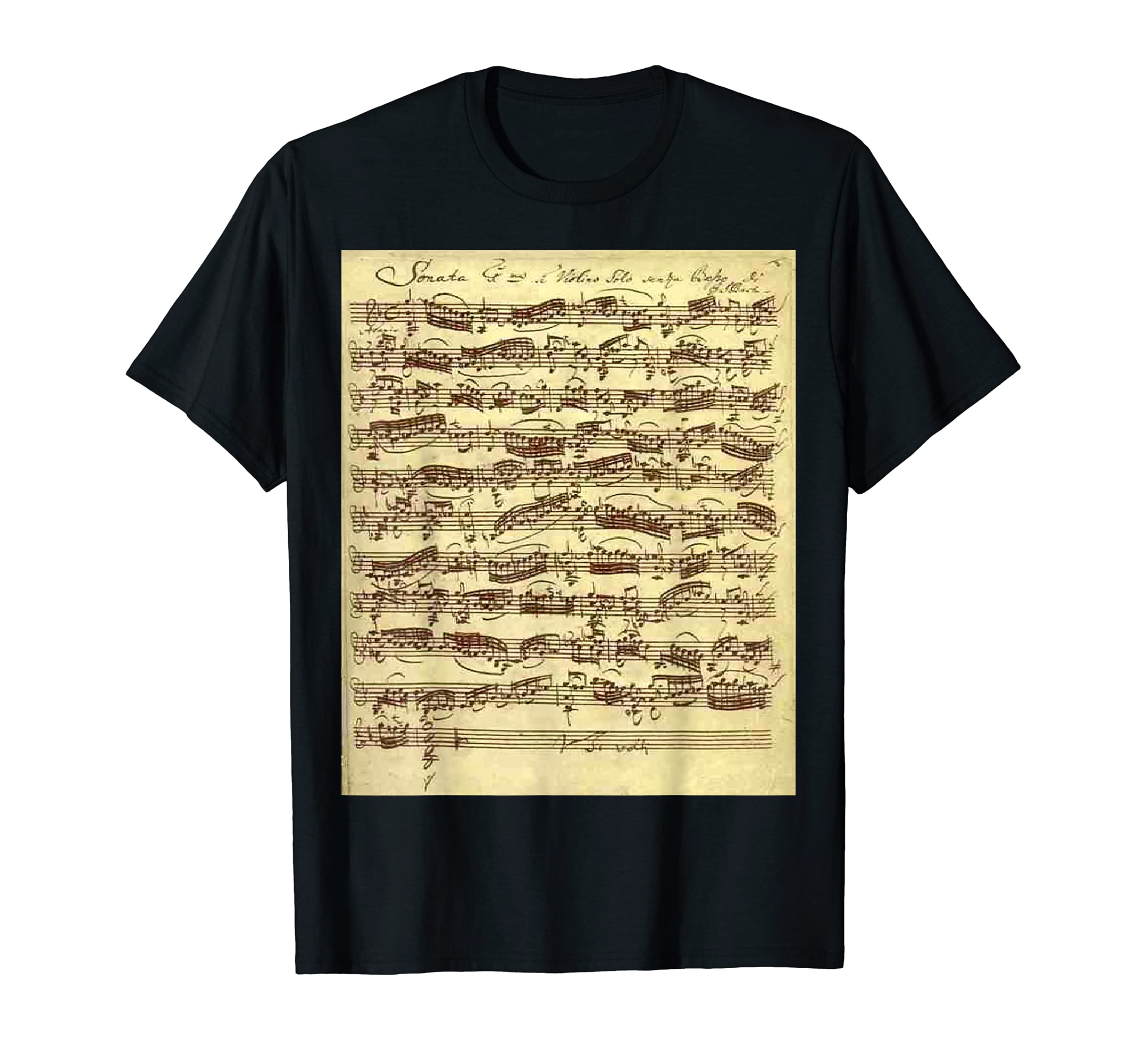 Sebastian Bach Sonata Music Sheet Classical Composer Class T-Shirt