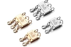 Zpsolution Layering Necklace Clasp, Lock Magnetic Necklace Connector Multi Strands Clasps with Storage Box for Layered Bracelet Necklace