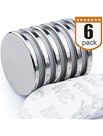 DIYMAG Powerful Neodymium Disc Magnets, Strong, Permanent, Rare Earth Magnets. Fridge, DIY, Building, Scientific, Craft, and Office Magnets, 1.26&rdquo;D x 1/8&rdquo;H, Pack of 6