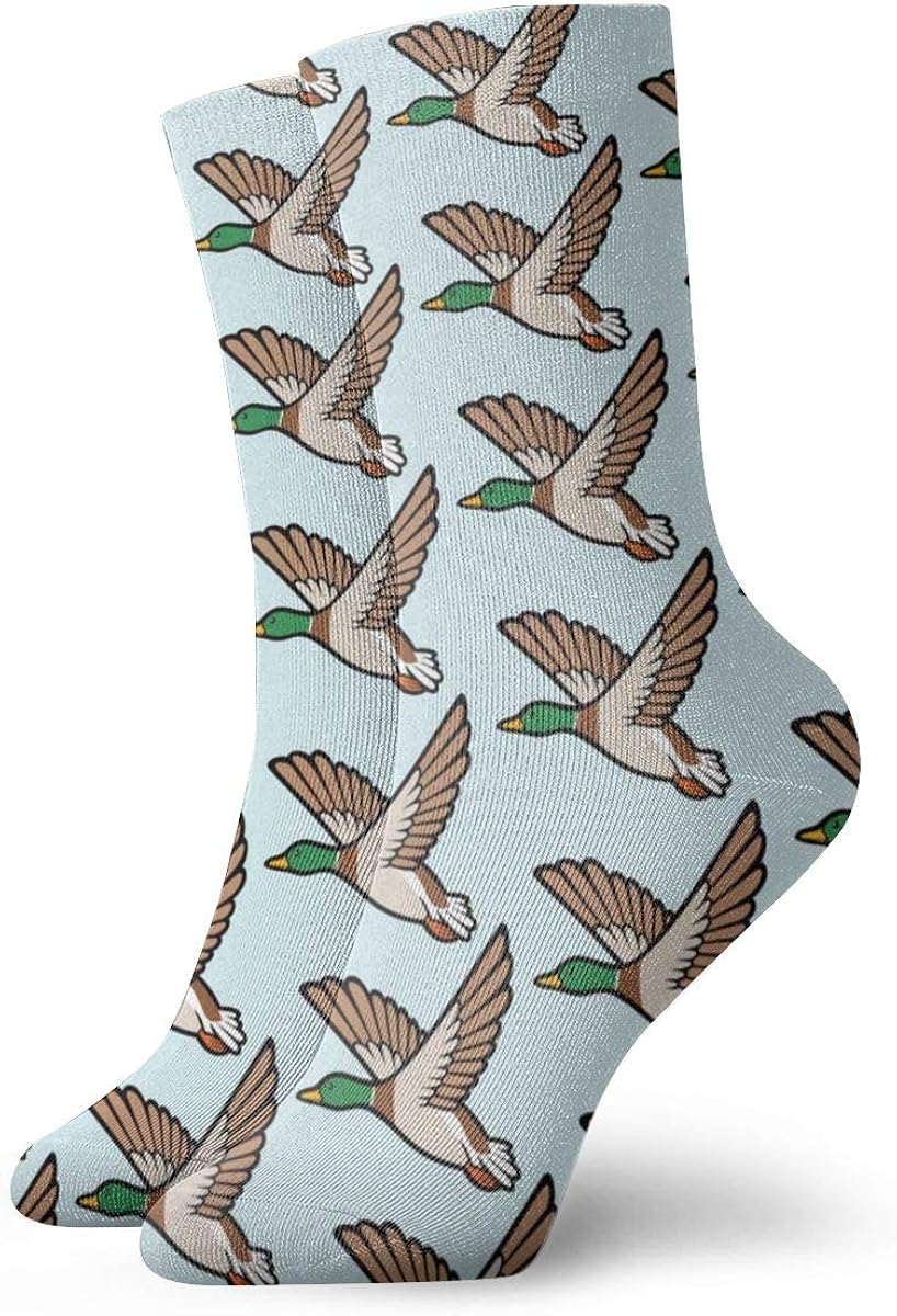 Mallard Duck Flying Unisex Comfortable Crew Socks Athletic