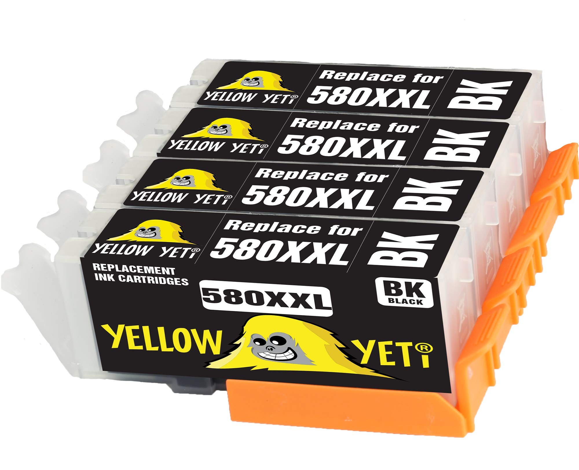 YELLOW YETI Replacement for Canon PGI-580XXL PGI-580PGBK Black Ink Cartridges compatible with Canon Pixma TS6151 TS6251 TS6350 TS6351 TS705 TR7550 TS8150 TS8152 TS8251 TS8252 TS9550 TS9551 TS9551C