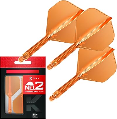 Target Darts K-Flex Integrated Flights and Shafts No.2 Orange (Intermediate) 3pk
