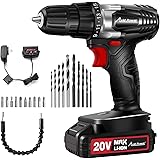 AVID POWER 20V MAX Lithium lon Cordless Drill, Power Drill Set with 3/8-Inch Keyless Chuck, Variable Speed, 16 Position and 2