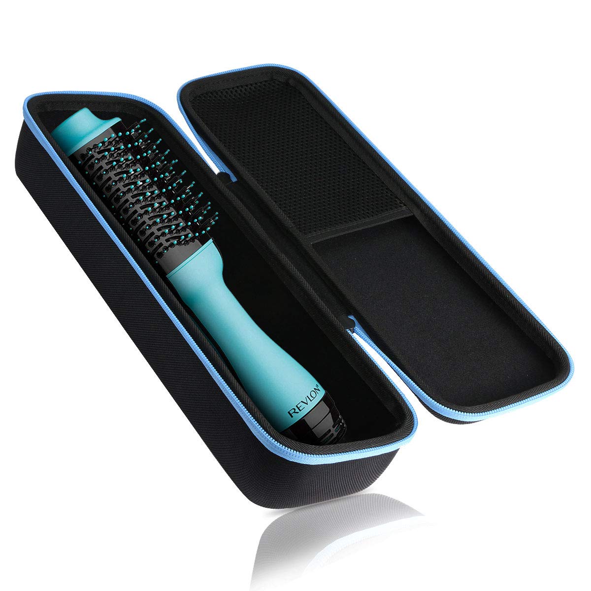 co2crea Hard Travel Case for Revlon One-Step Hair Dryer & Volumizer& Styler (Black Case + Blue Zipper)