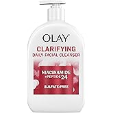 Olay Face Wash, Daily Facial Cleanser with Niacinamide, Peptides & Glycerin - Clarifying, Refreshes Skin Surface, Refines Appearance of Pores - Sulfate-Free, Paraben-Free, Oil-Free, 16 Oz