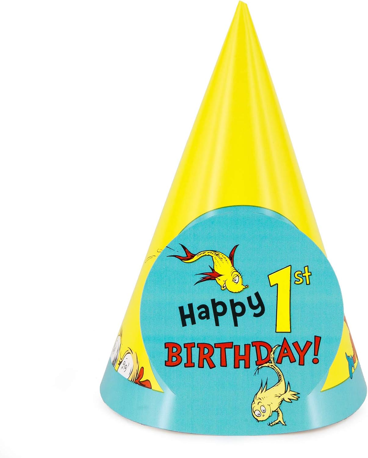 Dr Seuss 1st Birthday Party Supplies - Cone Hats (8)