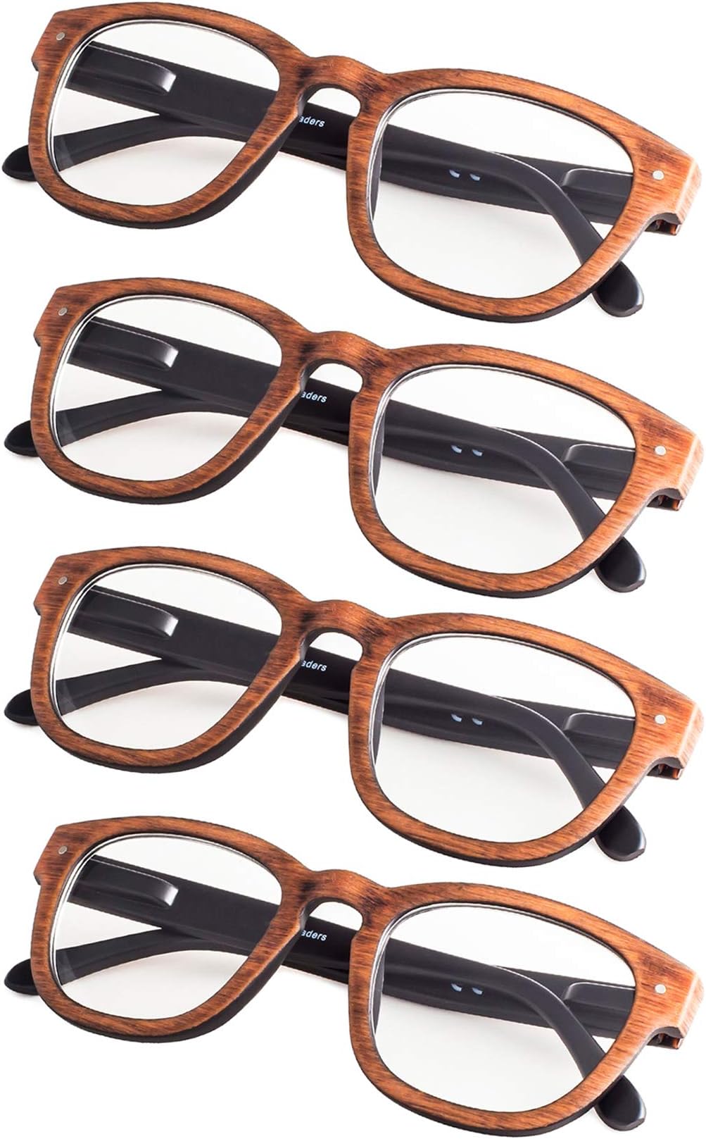 4-Pack Vintage Reading Glasses with Spring Hinges for Women and Men Readers