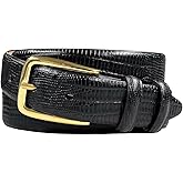 Andrew/Armando - Dress Belt Solid Brass Buckle (Gold & Silver) Genuine Full-Grain Cowhide Leather Belt 1-1/8"(30mm) Wide