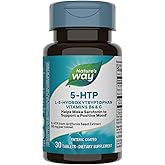 Nature's Way 5-HTP, L-5-Hydroxytryptophan, Helps Make Serotonin to Promote a Positive Outlook*, Vitamin B6, Vitamin C, Griffonia Bean Extract, 30 Tablets (Packaging May Vary)