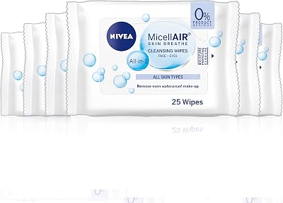 Nivea MicellAIR SKIN BREATHE Cleansing Wipes 6 Pack Vitamin E Face Make-Up