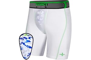 Exxact Sports Youth Compression Shorts with Soft Athletic Cup - Boys Compression Shorts for Baseball, Football, Lacrosse