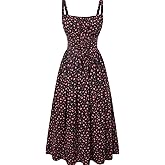 Scarlet Darkness Floral Dress for Women 2026 Corset Milkmaid Dresses Casual Summer Sundress with Pockets