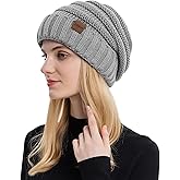 ZOORON Womens Winter Hat Slouchy Beanies for Women Cable Knit Winter Beanie Hats for Women Thick Cold Weather - Beanies Women