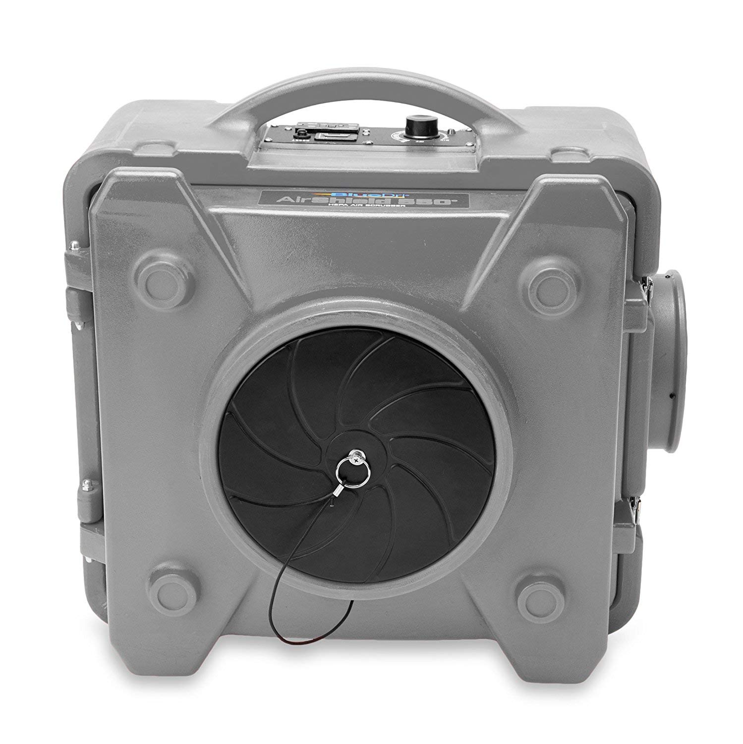 BlueDri Air Shield 550 HEPA Air Scrubber, Water Damage Restoration Equipment Air Purifier, Covers 1400 Sq. Ft, Daisy Chain Capable, For Commercial Use, Gray, BD-AS-550