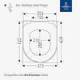 Villeroy & Boch Architectura Toilet Seat D-Shape White Soft-Closing Duroplast view 6