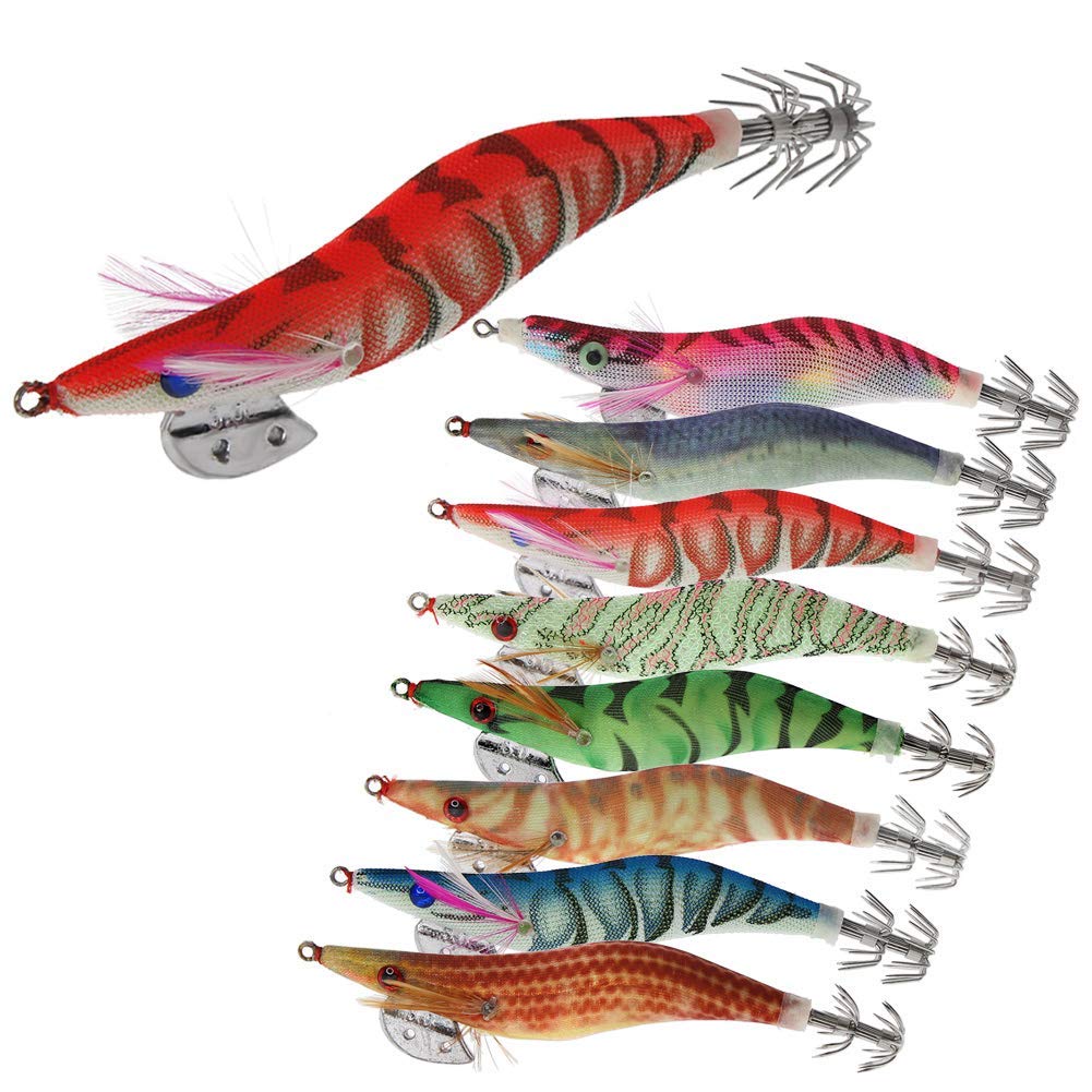 8本 エギング イカ 釣り エギ 夜光 2.5号 3号 3.5号 4号 セット4サイズ 選択可能