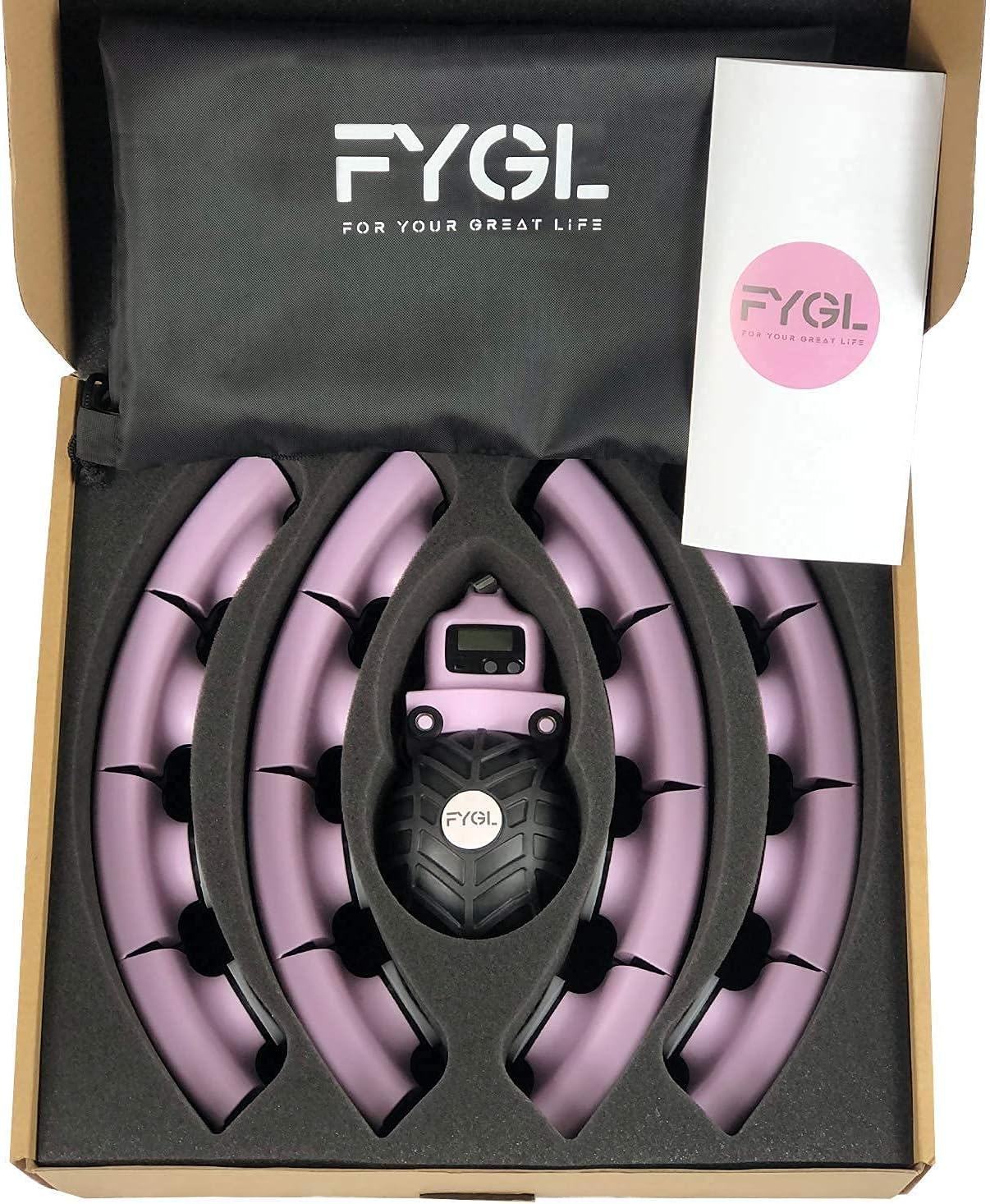 FYGL Smart Weighted Hula Hoop for Adults Exercise Fitness Hoop, 2 in 1 Abdomen Fitness Massage Hoops, 16 Detachable Knots with Drawstring Backpack, Great for Mother's Gift (Winsome Orchid) : Sports & Outdoors