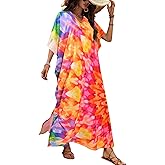 Nidoul Kaftan Dresses for Women Plus Size Bathing Suit Cover Up Long Swimsuit Coverup Swim Summer Beach Caftans Loungewear